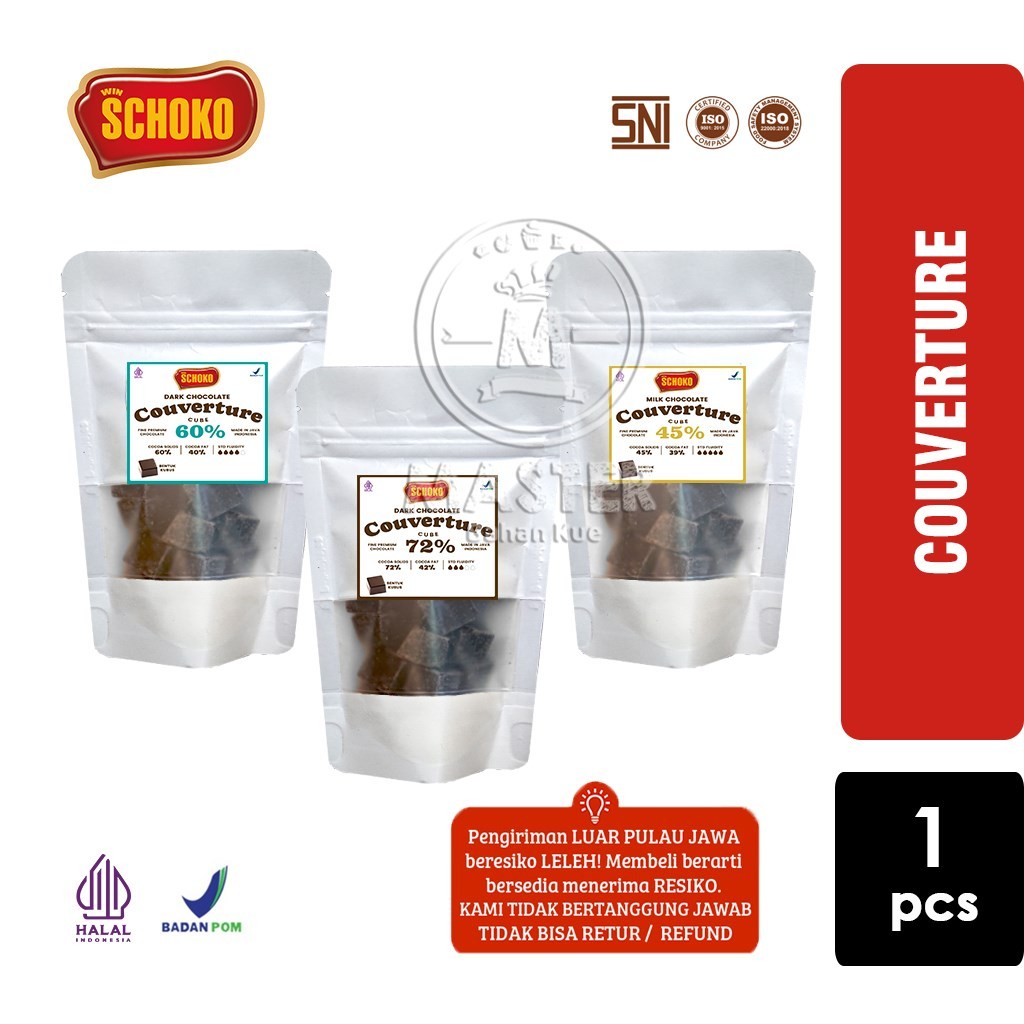 

SCHOKO Couverture Cube Chocolate Coklat Kovertur Bentuk Kubus Dadu [Repack+Ice Gel]