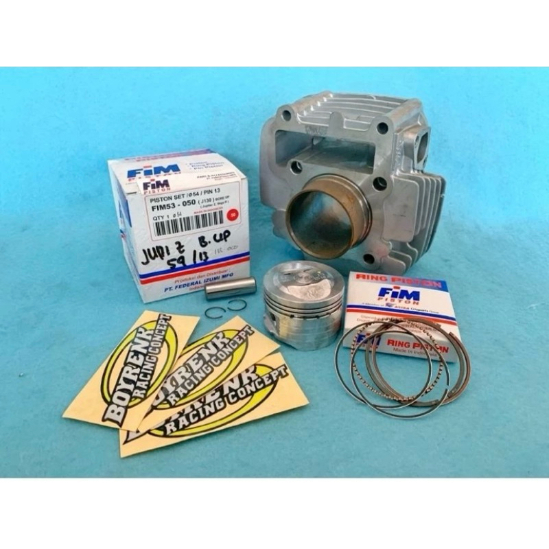 CYLINDER BLOK PISTON SEHER YAMAHA JUPITER Z 53,5/54/54,5/55 SET BORE UP 130CC -BOYRENK RACING CONCEP