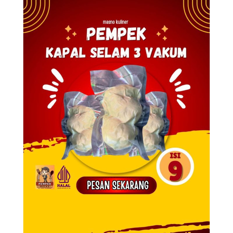 

PEMPEK KAPAL SELAM JUMBO VAKUM || isi 9 pempek