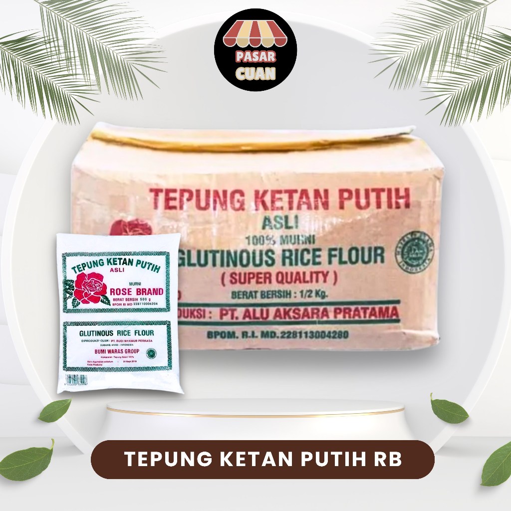 

Tepung Ketan Putih Rose Brand 1 karton 20 pcs x 500 gr - White Glutinous Sticky Rice Flour