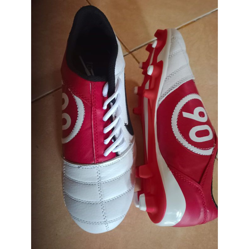 sepatu bola T 90 asli kulit sapi sol audah jahit