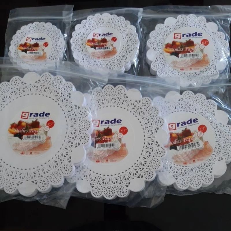 (50 pc) Doilies Paper Doilles Semua Ukuran/Kertas Renda/Kertas Renda Bulat/Kertas Renda Putih/Alas R