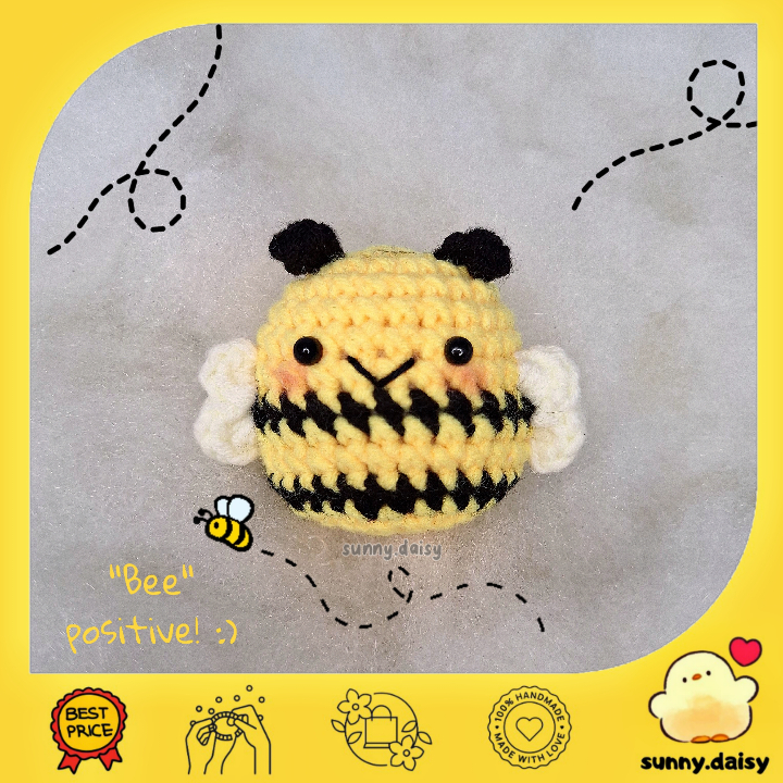Bee Amigurumi Keychain | Bee Amigurumi | Amigurumi Lebah | Amigurumi Lucu | Gantungan Kunci Rajut