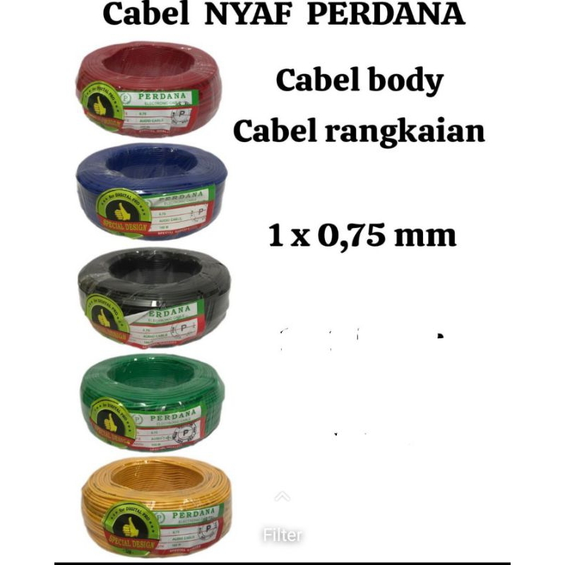 Kabel NYAF Serabut 0,75 mm Meteran