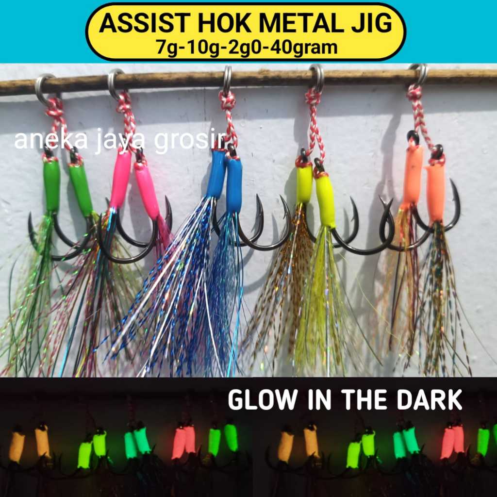 Assit Hook Jig Asis hook metal jig 7g/10g/15g/20g/30g/40gram assist hok micro jig asist hok metal ji
