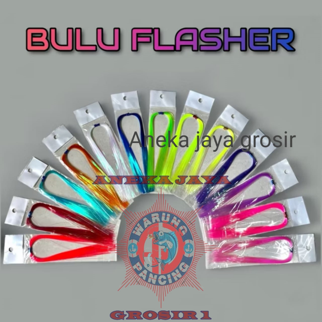 Bulu flasher premium bulu assist hok bulu kilat bulu mutiara bulu pancing bulu umpan pancing