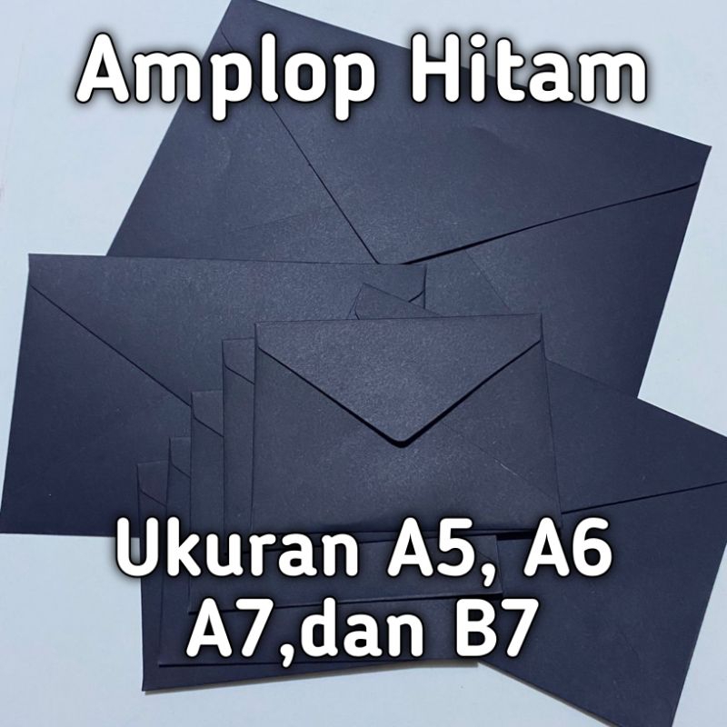 AMPLOP HITAM A5/A6/B7/AMPLOP UNDANGAN/AMPLOP POLOS/HITAM/BLACK