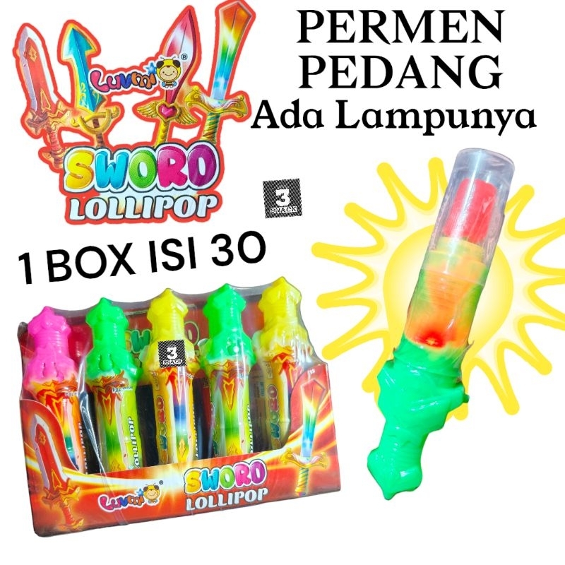 

PERMEN LAMPU SWORD LOLLIPOP 1 BOX ISI 30 PCS