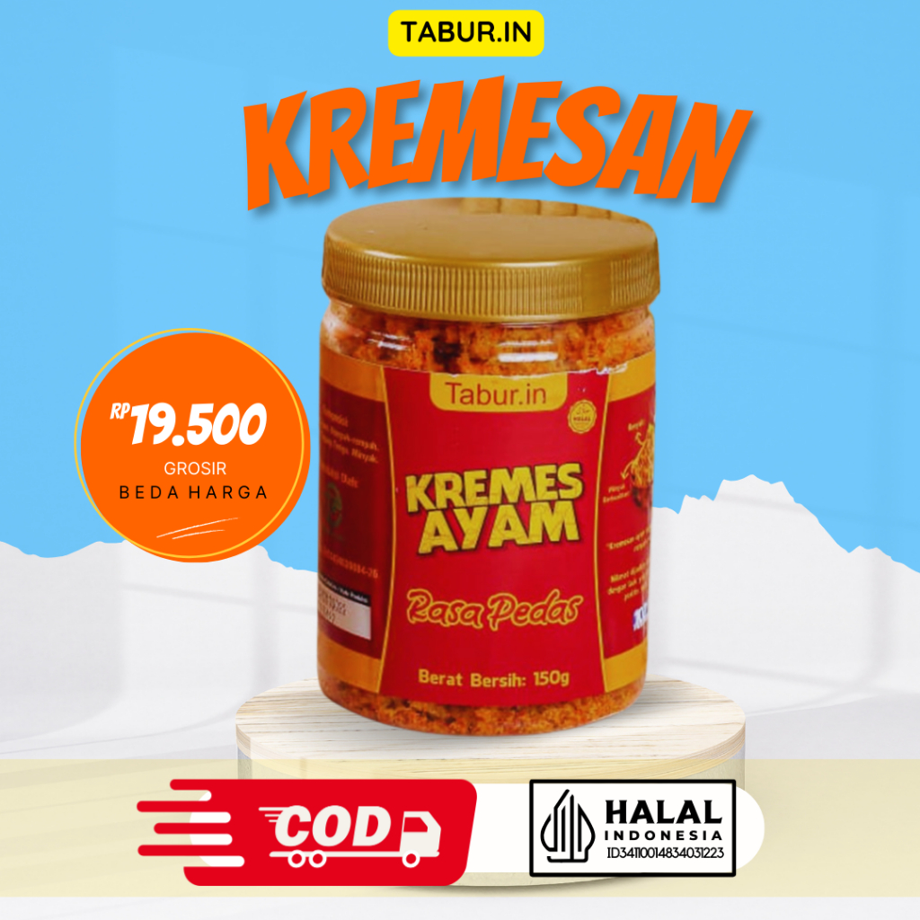 

Kremes Ayam Tabur.in Pedas, Kremesan Ayam Pedas 150g