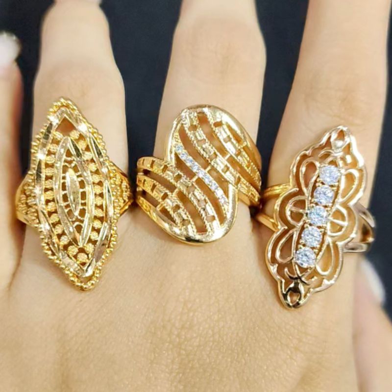 Grosir Xuping - Cincin Dubai panjang wanita lapis emas Anti Karat