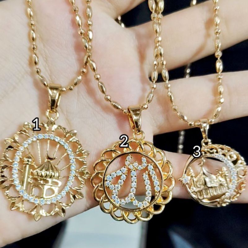 Grosir Xuping - Kalung Hijab Merica Lafaz Allah Kalung Mesjid Kado Ibu