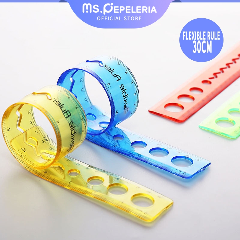 

Flexible Rule 30cm /tulis siswa 30cm penggaris lipat multi-fungsi penggaris lembut-Ms.Pepeleria
