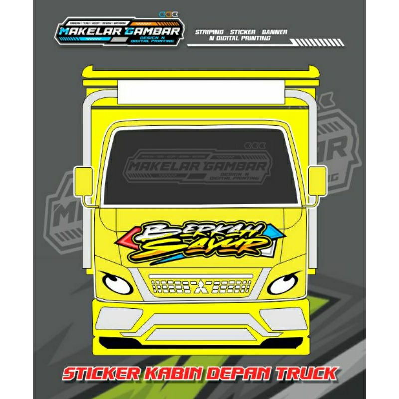 STIKER KABIN DEPAN TRUK, STIKER KABIN TRUK