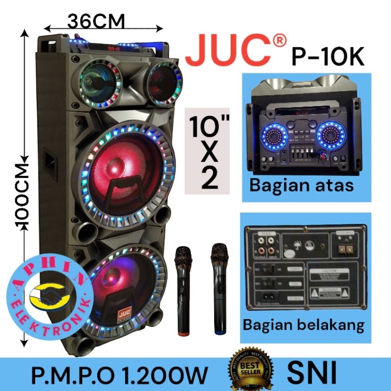 Speaker Portable 10 "X2 Speaker meeting Portable JUC P-10K 10 inch x 2