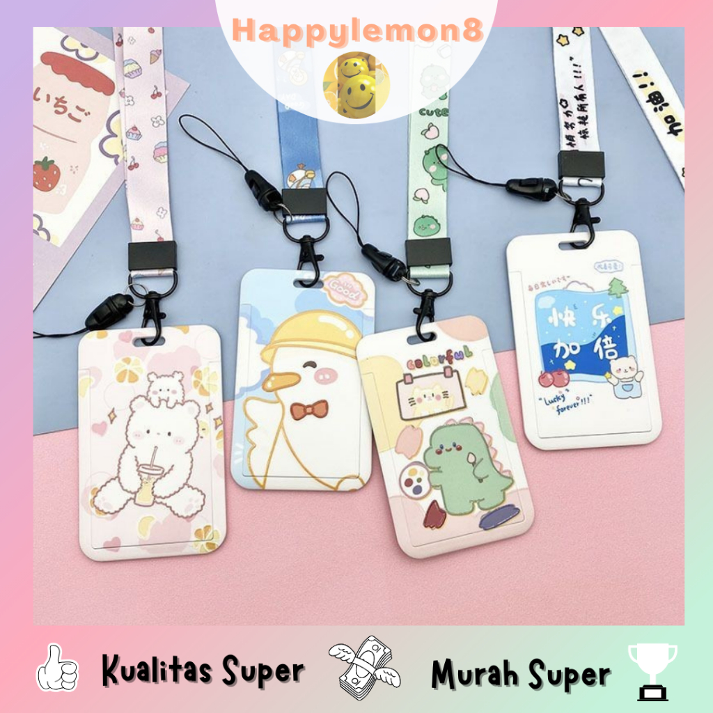 

Id card holder motif karakter lucu/nametag karakter tali gantungan