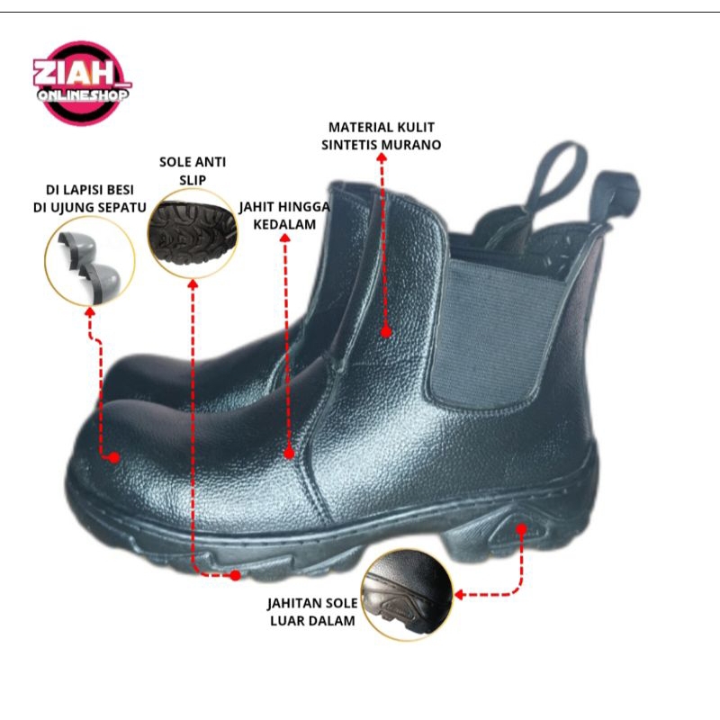 SEPATU SAFETY - SEPATU SEPTI - SEPATU BOOTS SEPTI -SEPATU PROYEK - SEPATU KERJA - SEPATU KERJA BOOTS