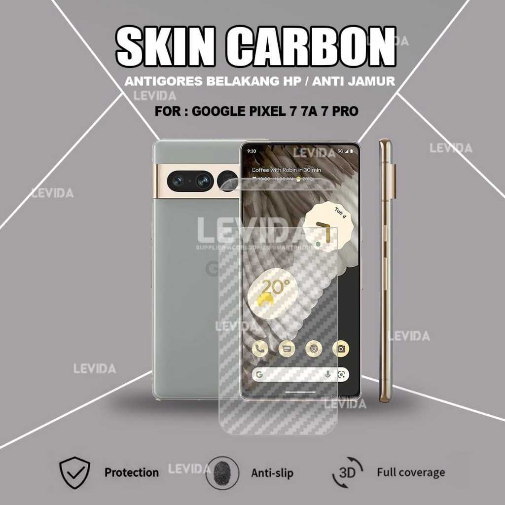 Skin Carbon Google Pixel 7 Google Pixel 7A Google Pixel 7 Pro Skin Back 3D Antigores Skin Carbon Goo