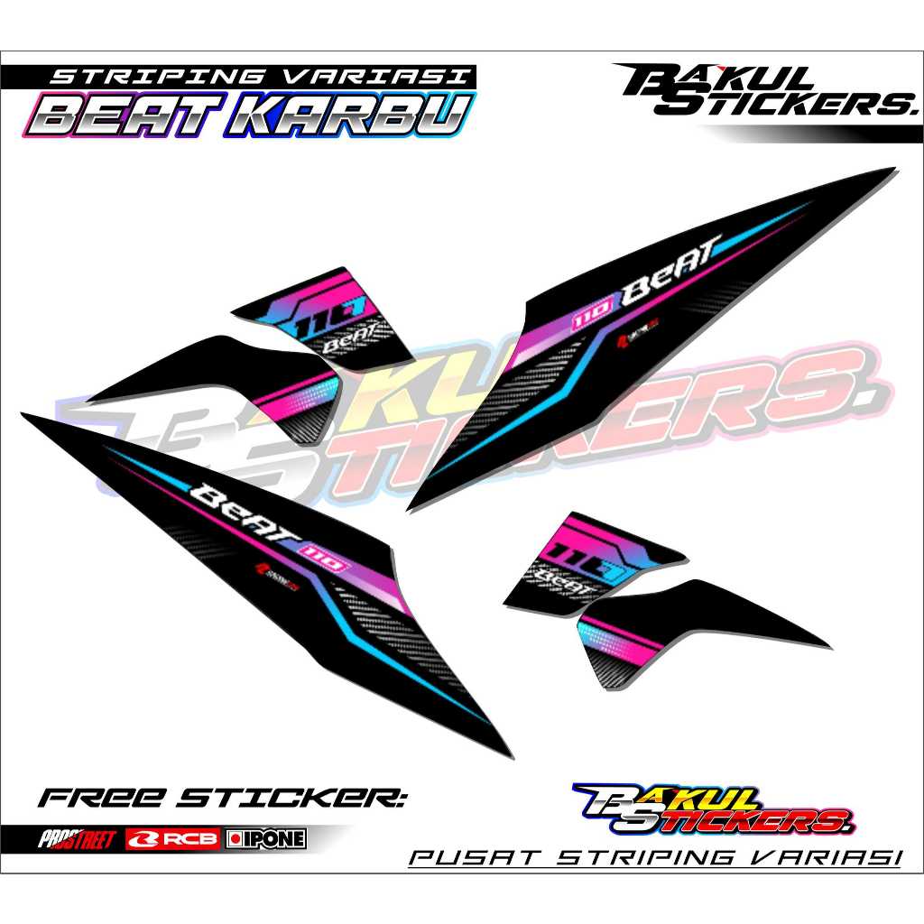 STRIPING VARIASI HONDA BEAT KARBU / STICKER LIST VARIASI MOTOR BEAT KARBU