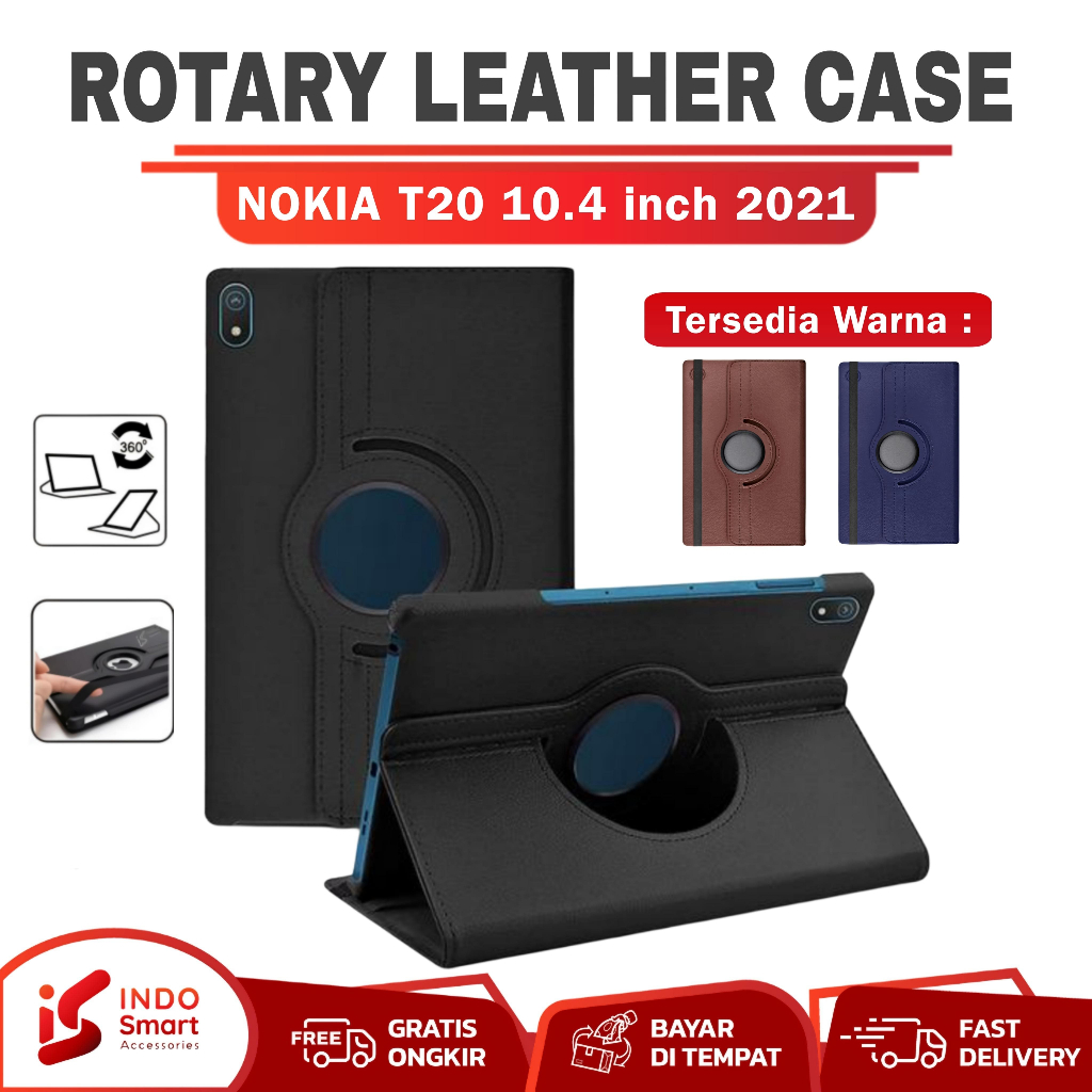 Case Nokia T20 / Tablet Nokia T20 / Nokia T20 Tab 10.4 2021 Flip Cover Casing Rotary Leather Standin