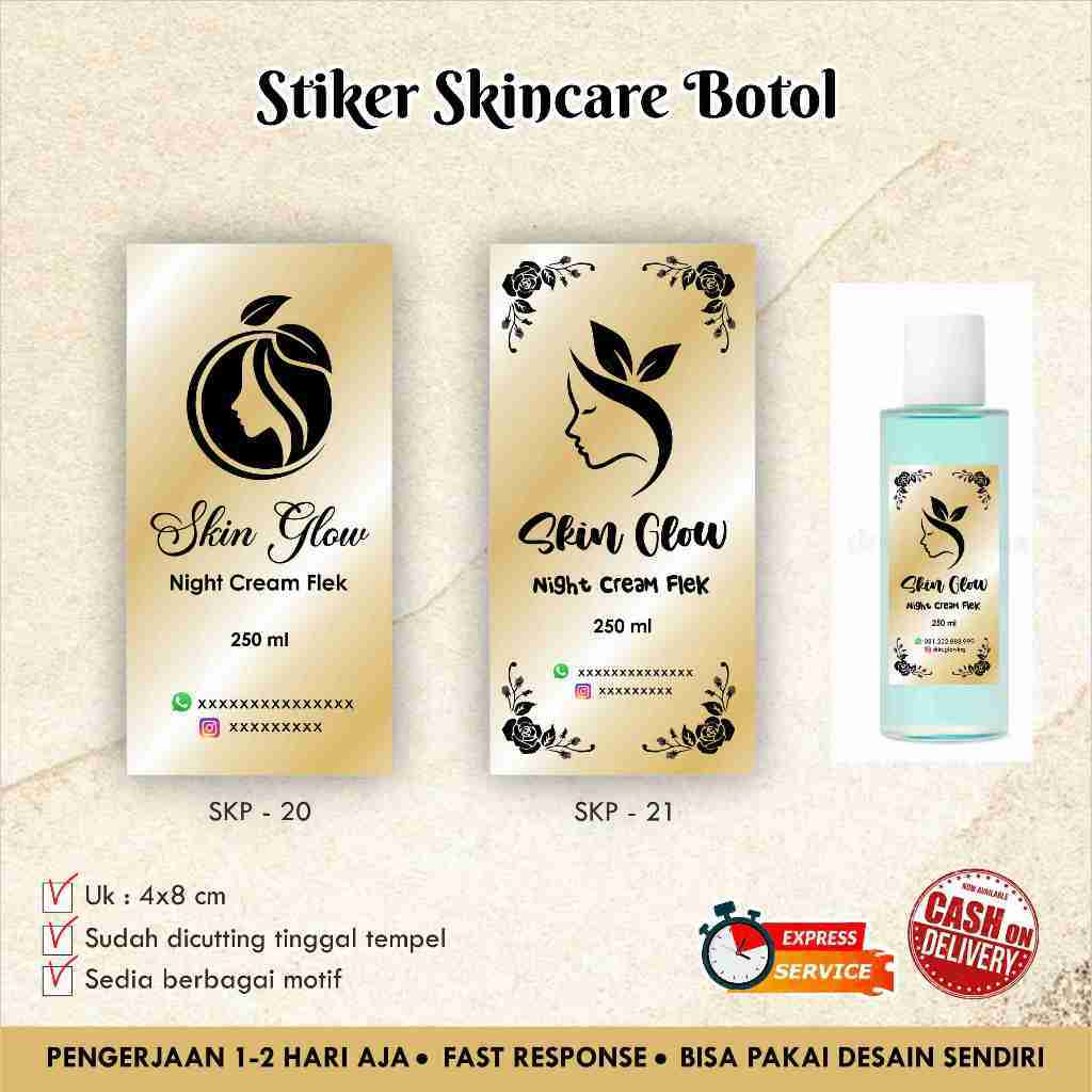 

STIKER GOLD SKINCARE KOTAK / STIKER KECANTIKAN