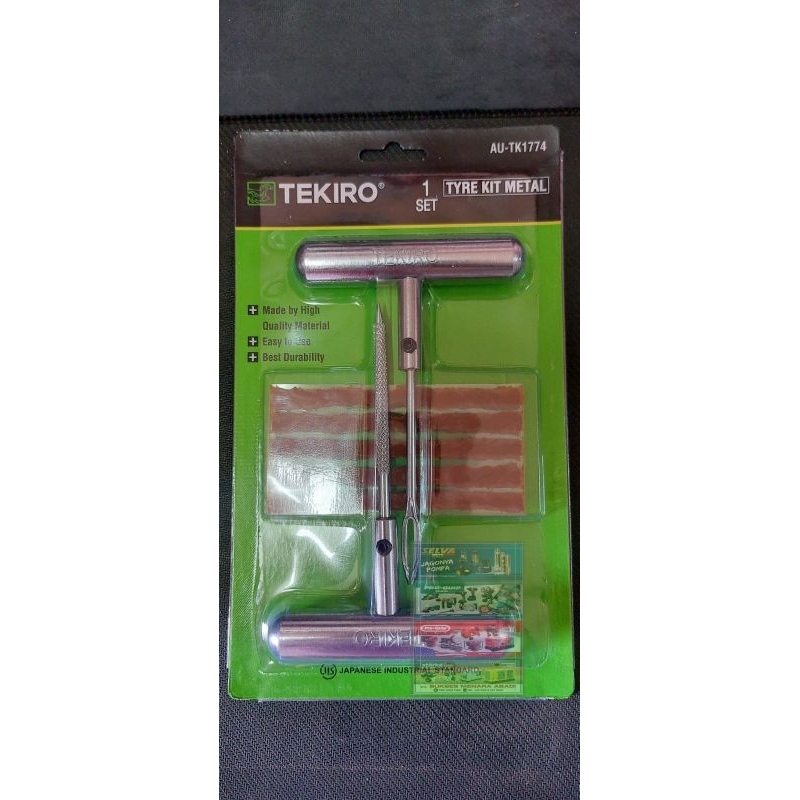 TEKIRO Tyre Repair Kit Tambal Ban Tubeless Motor Mobil - Tyre Kit Metal