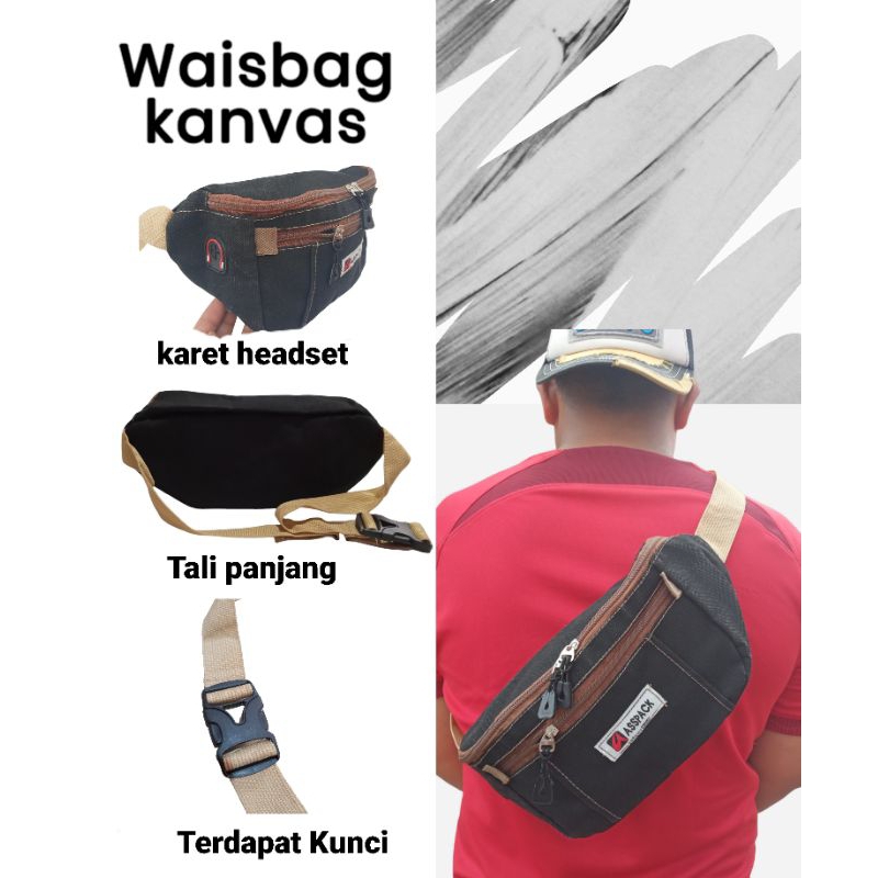 Tas Waisbag Kanvas Tas Punggung kanvas Tas selempang gaul kanvas Tas premium Tas distro bahan kanvas