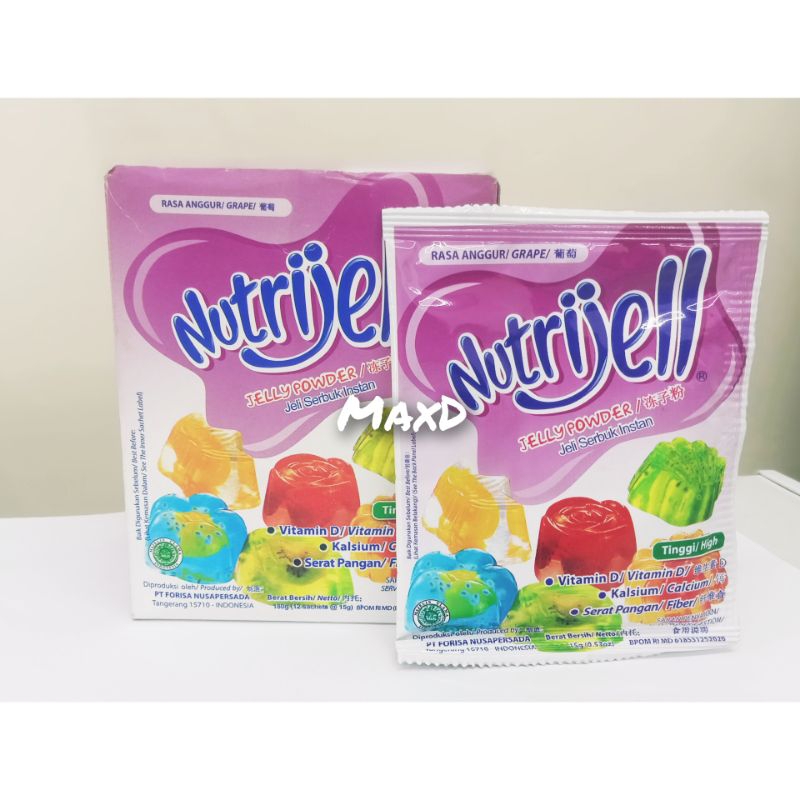 

Nutrijell Jelly Serbuk Instan Rasa Anggur 15g× 12 Pcs 1 Box
