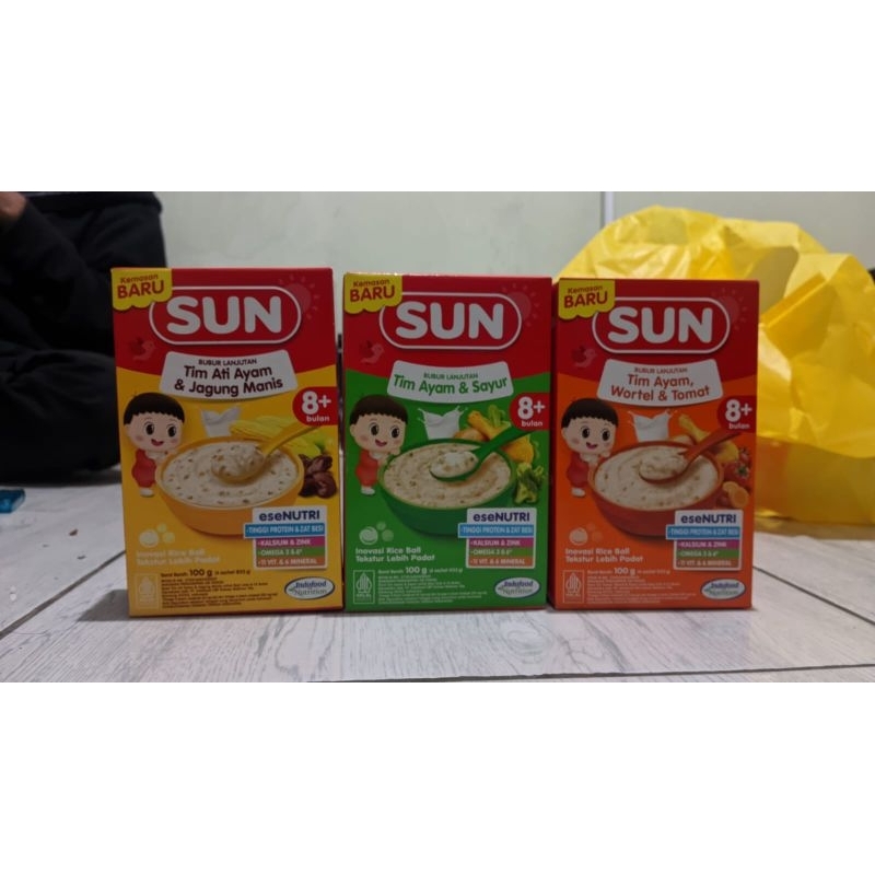 Sun bubur bayi 8+Tim instan 100g box