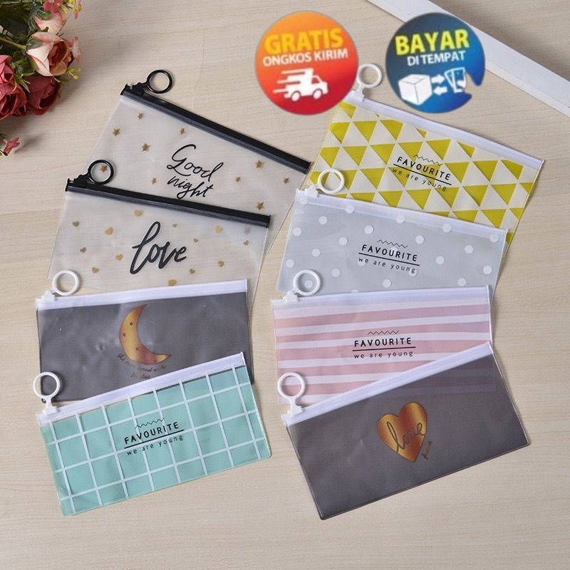 

SANDBOX - KP158 ZIPLOCK TEMPAT PENSIL TEMPAT PENA KOTAK PENSIL SEKOLAH KOTAK PENSIL TRANSPARAN PENYIMPANAN KOSMETIK POUCH LUCU