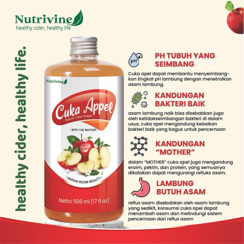 

Cuka Apel Nutrivine 500ml