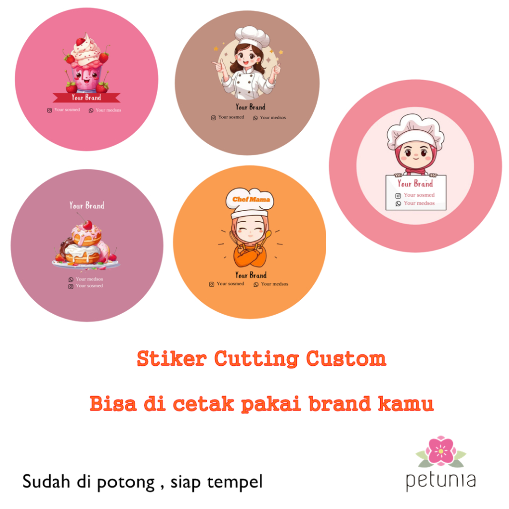 

Stiker Chromo Cutting Custom Nama Brand Label Makanan