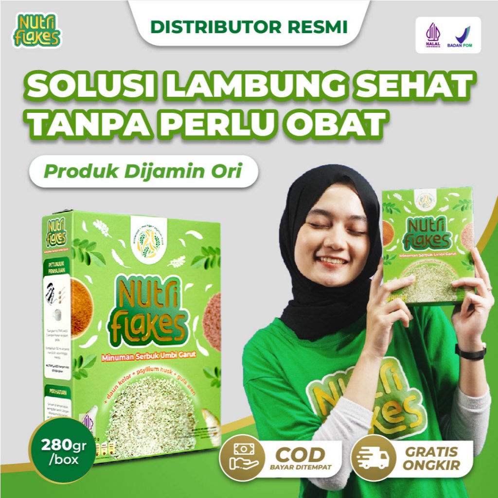 

Nutriflakes Original - Sereal Sehat Alami Bantu Atasi Masalah Lambung Isi 280gram