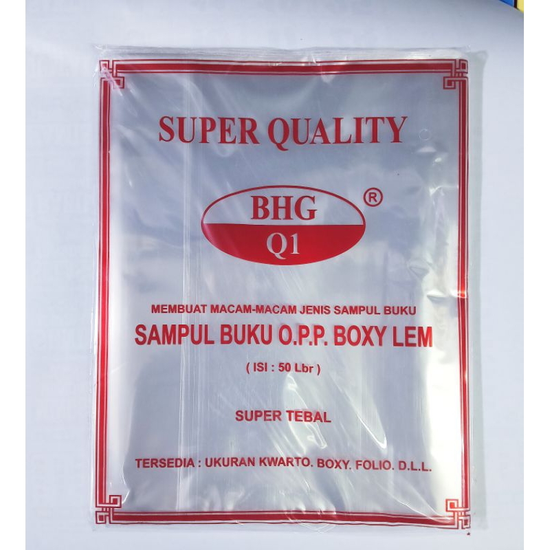 

Sampul Buku Plastik BHG Q1 Super Quality Isi 50 Lembar