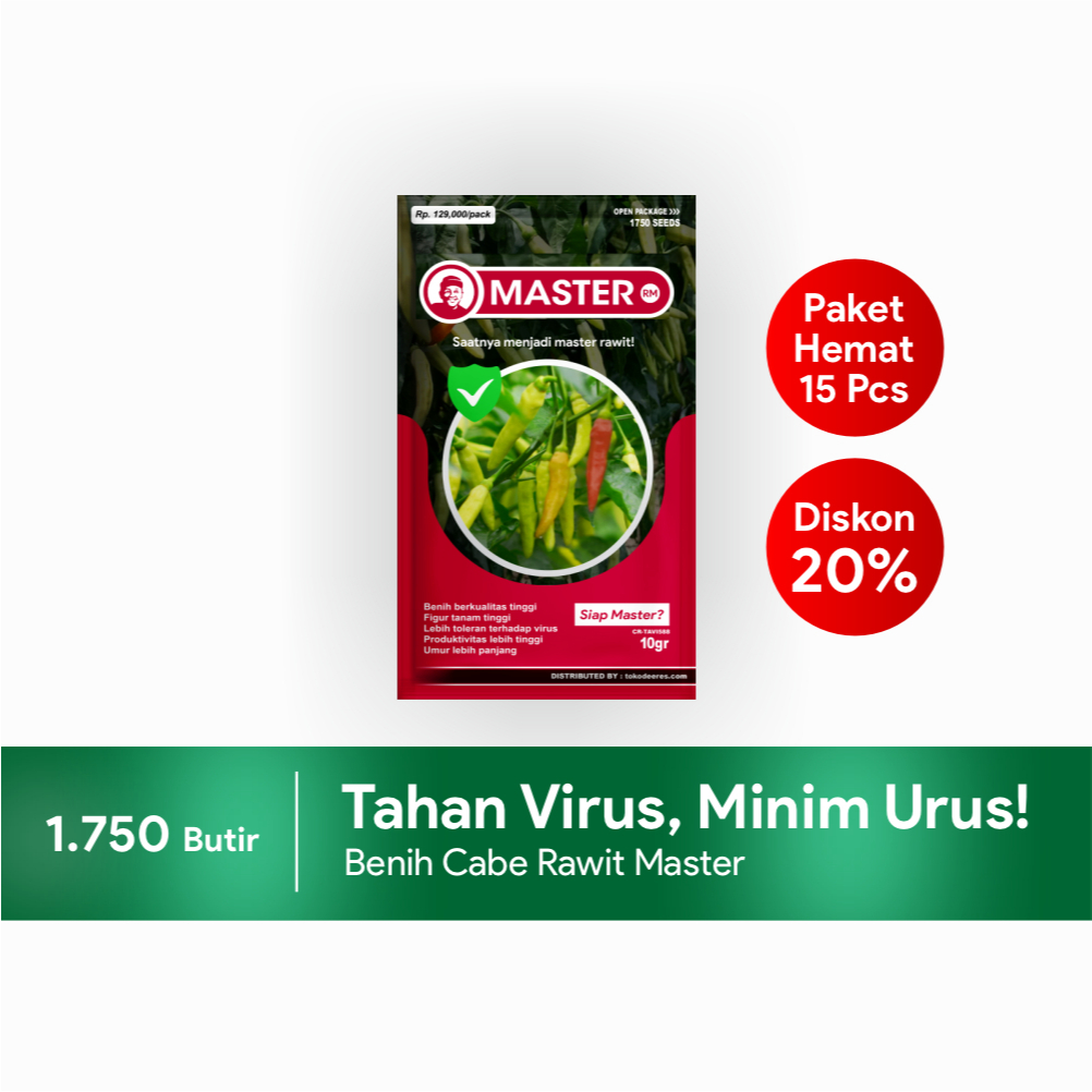 15 MASTER - Benih Cabe Rawit / bibit cabai rm tavi unggul tahan virus