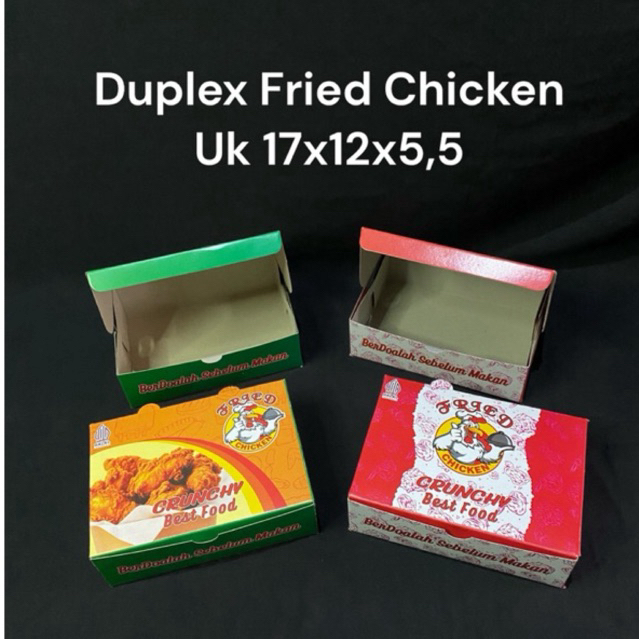 

Box duplex Fried Chicken uk 17x12x5,5 untuk kemasan ayam crispy