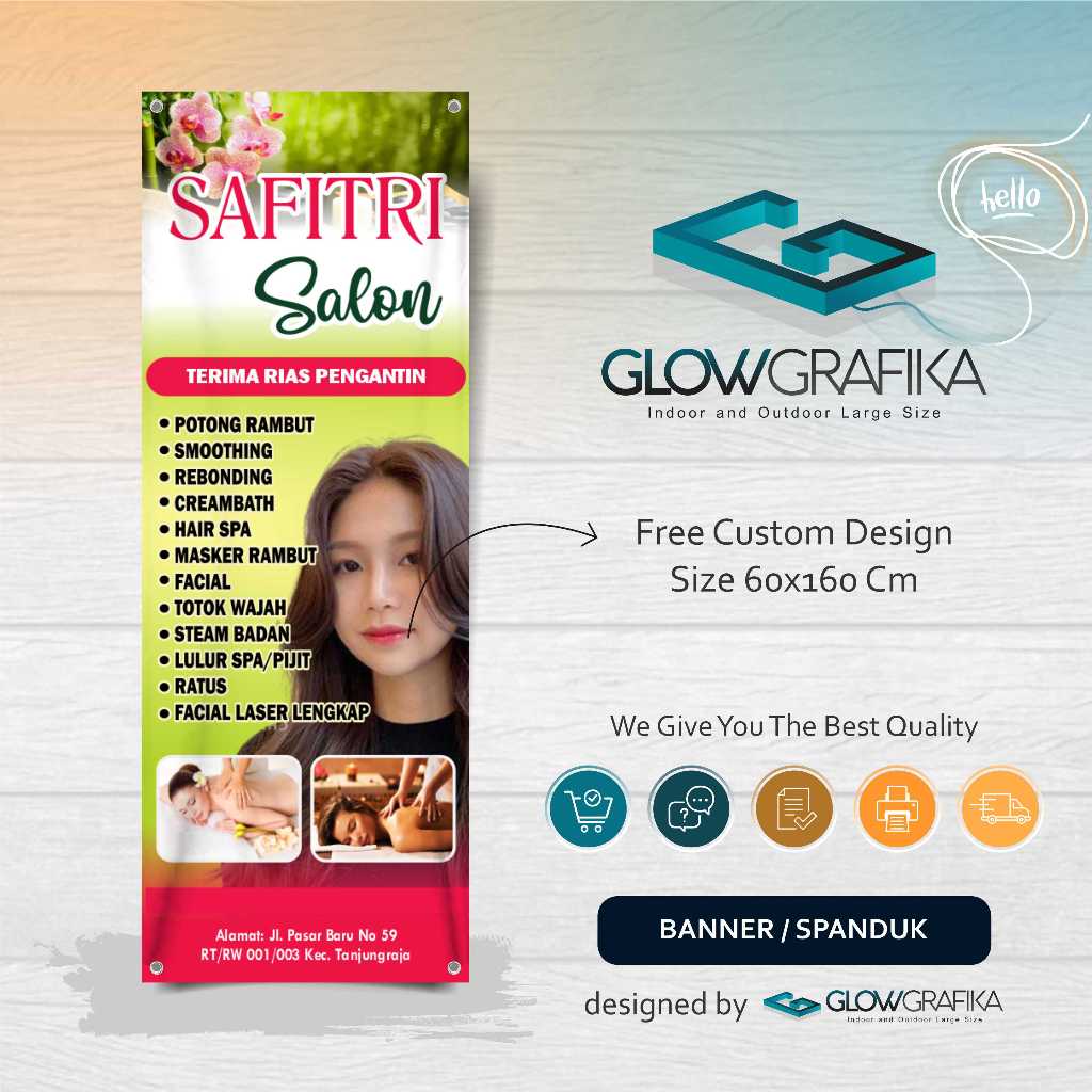 Cetak Spanduk Banner Safitri Salon Free Design