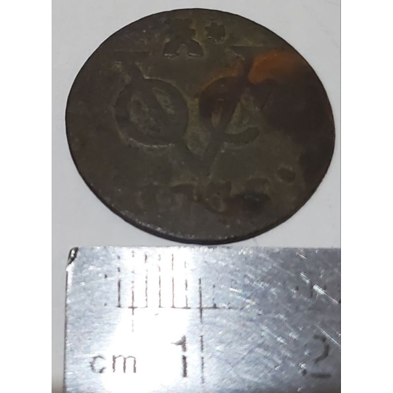 1 keping koin voc 1735 1 duit z u koleksi asli kuno