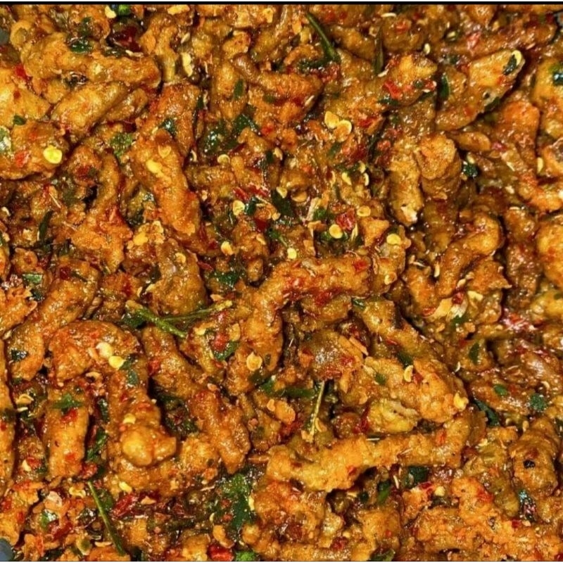 

usus ayam crispy pedas daun jeruk isi 1kg / crown snack.id