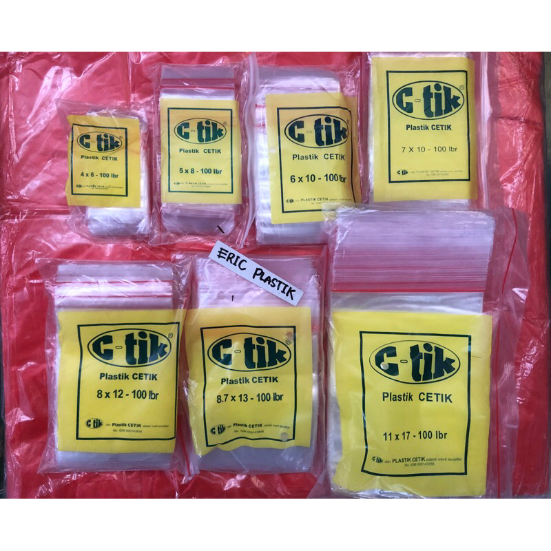 Plastik Klip ziplock Ukuran Kecil 4x6 5x8 6x10 7x10 8x12 8.7x13 11x17 Cm