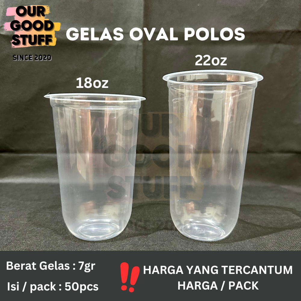 Gelas Plastik Atcco 18OZ 22OZ Oval / Gelas Atcco Bening Oval 18oz 22oz Bahan PP TEBAL