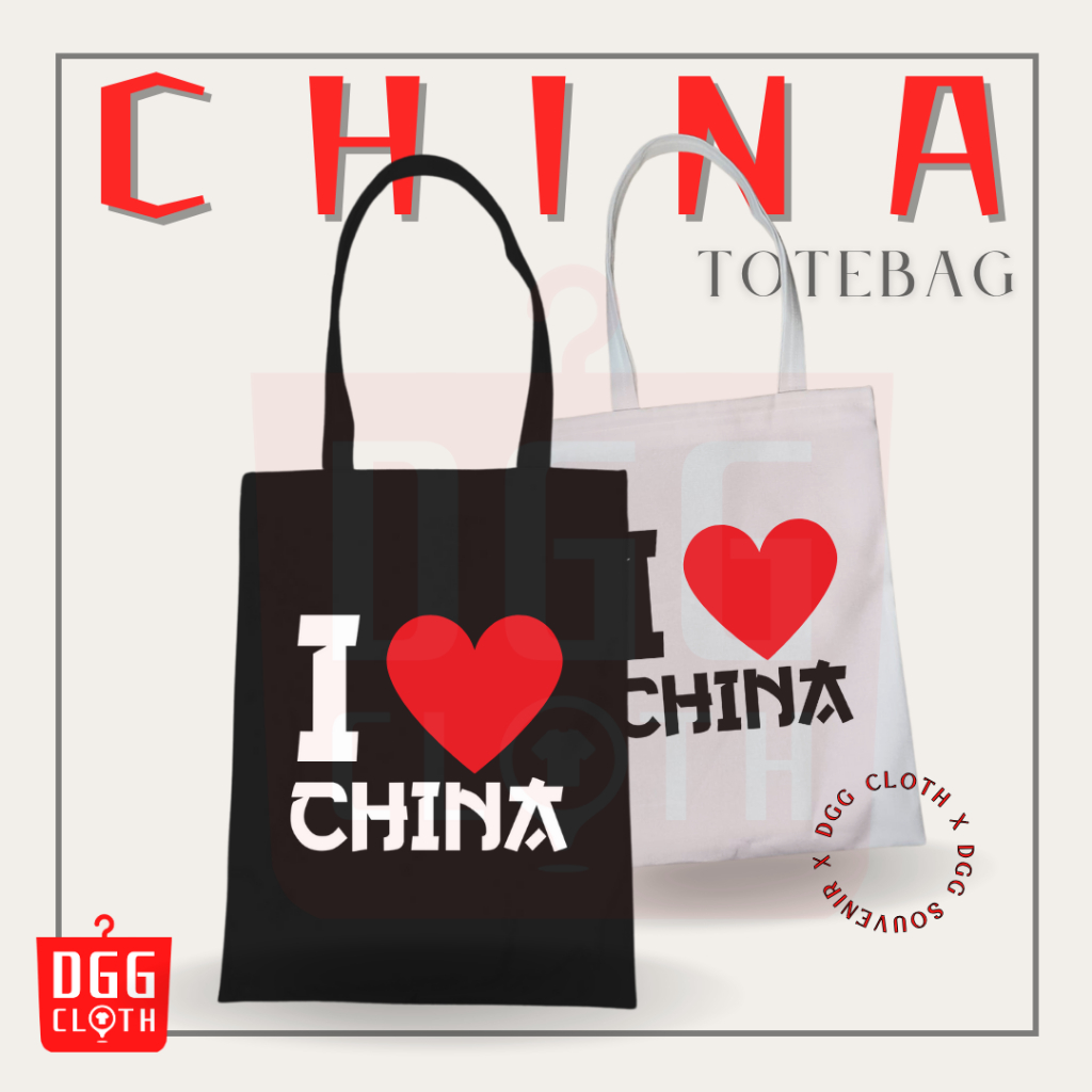 DGGCloth Totebag Resleting China Souvenir Tas Oleh Oleh China Bahan Kanvas 2
