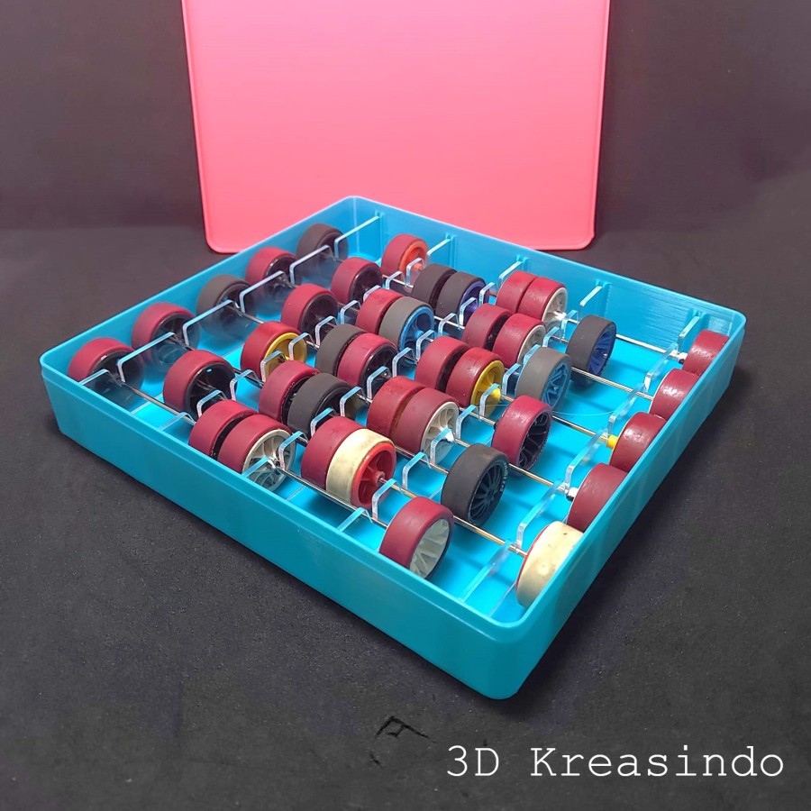 Kotak Ban Tamiya untuk 10 Pasang | Aksesoris ToolBox Tas Mini 4WD - P3D