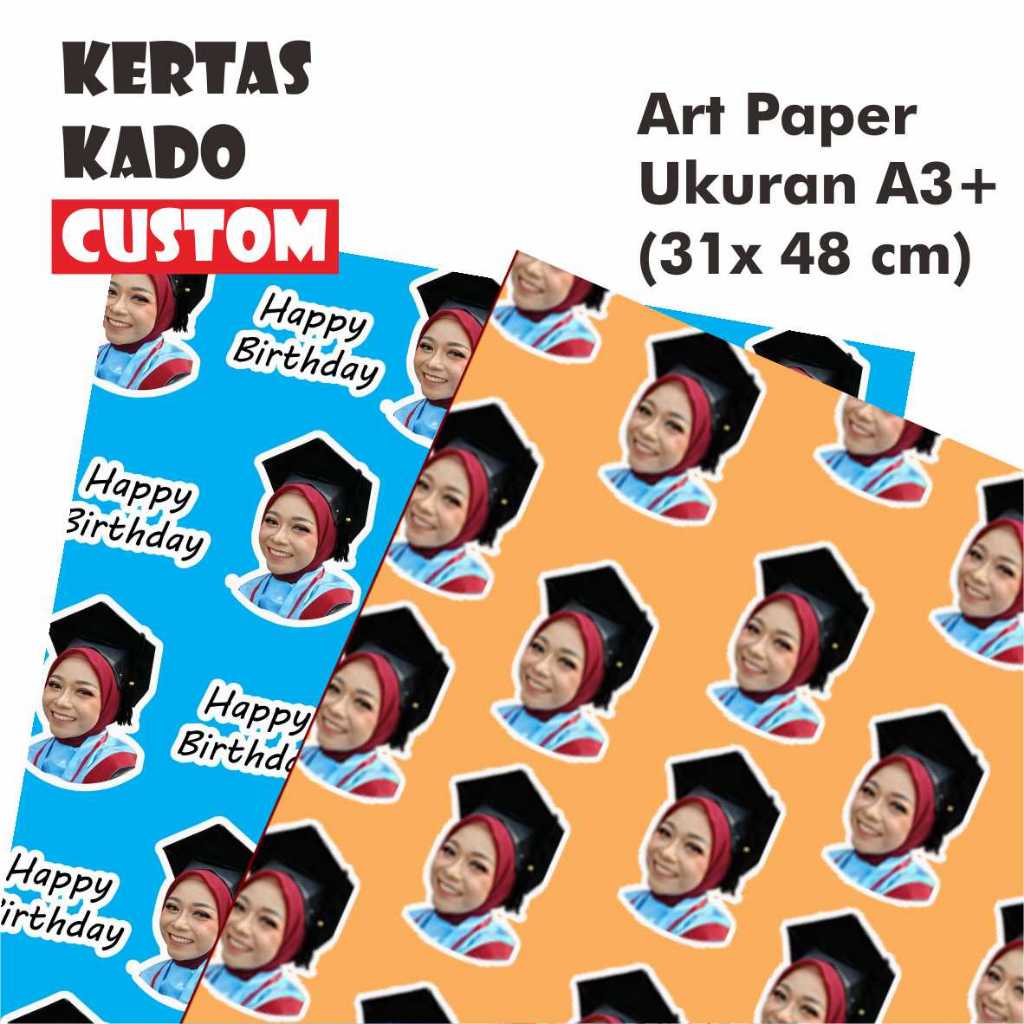

Kertas Kado Custom Foto Wajah Wrapping Paper Custom Murah