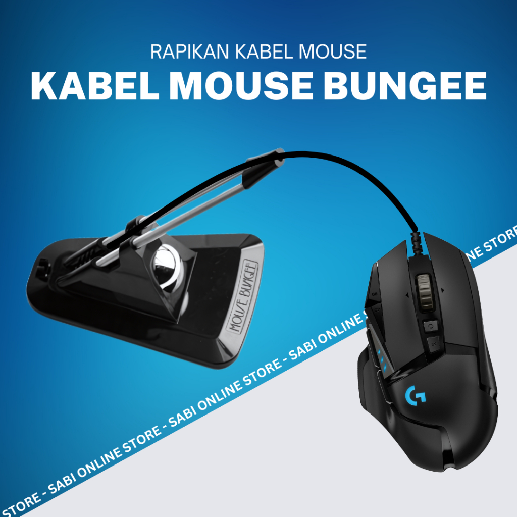 BUNGEE MOUSE CABLE HOLDER PENYANGGAH KABEL KLIP GAMING GAME