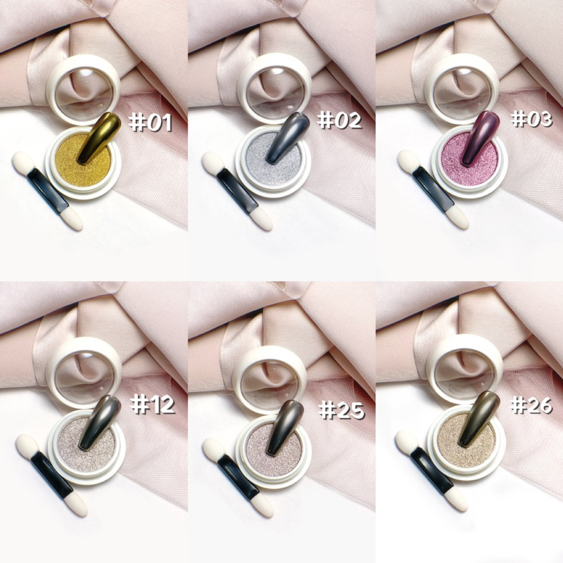 SOLID CHROME POWDER NAIL ART MIRROR POWDER CHROME EFFECT CHROME SILVER CHROME GOLD CHROME POWDER NAI