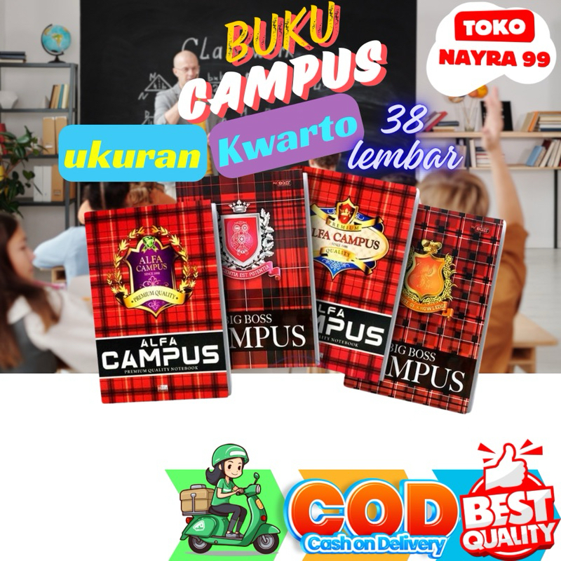 

Buku tulis campus 38 lembar 1 pack isi 5pcs buku tulis