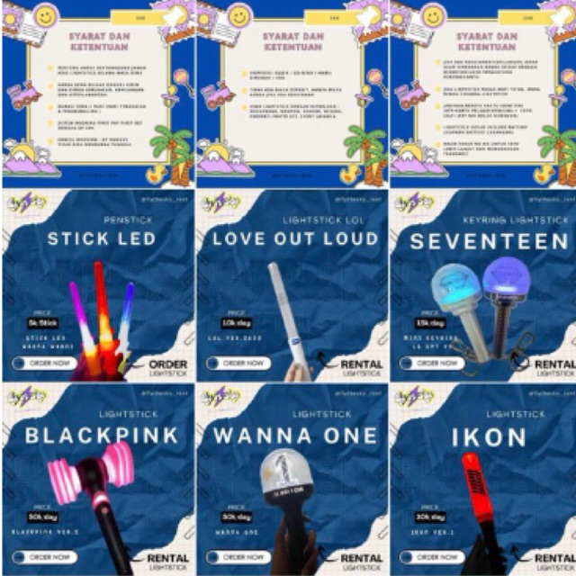 Sewa Lightstick Kpop iKON, Blackpink, Wanna One, Seventeen