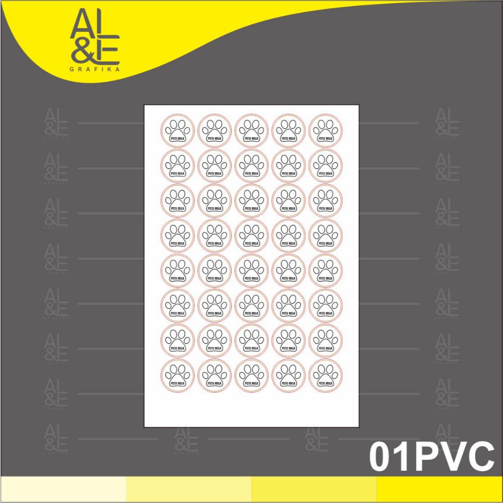 

01PVC , Stiker Pets Milk, Stiker Untuk UMKM, Stiker Pvc Cutting Mesin Ukuran A3, Tahan Air