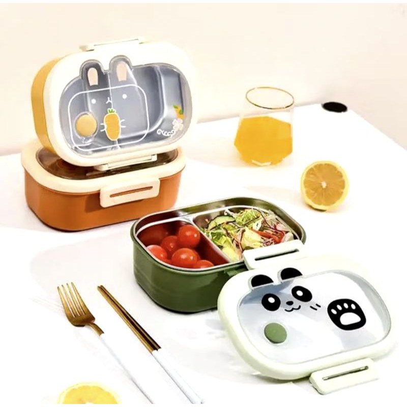 M1 Melind_Store Kotak Bekal Sekolah Tempat Bekal Kerja Kotak Bekal Stainless Lunch Box Lucu Kotak Na