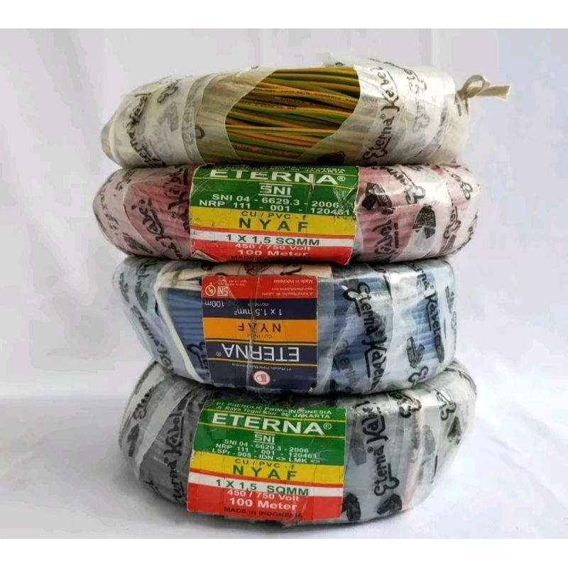 KABEL SERABUT NYAF 1.5 100M MERAH, HITAM, KUNING, BIRU EXTRANA